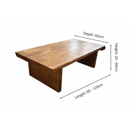 Rustic wooden coffee table – handmade & sturdy with a natural wax finish, crafted in the UK