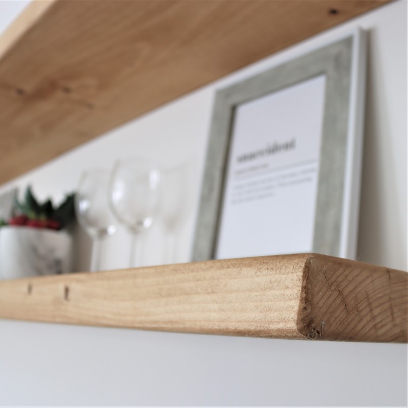 Flat Floating Shelf 9x2 – Handmade wooden floating shelf with a durable wax finish, crafted in the UK