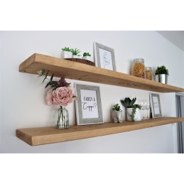 Flat Floating Shelf 9x2 – Handmade wooden floating shelf with a durable wax finish, crafted in the UK