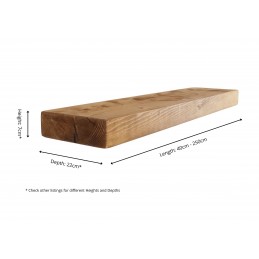 Flat Chunky Floating Shelf 9x3 – Rustic handmade wooden shelf with a modern floating design.