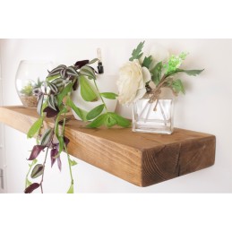Flat Chunky Floating Shelf 9x3 – Rustic handmade wooden shelf with a modern floating design.