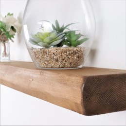 Round Chunky Floating Shelf 6x3 – Handmade rustic wooden floating shelf with a natural wax finish