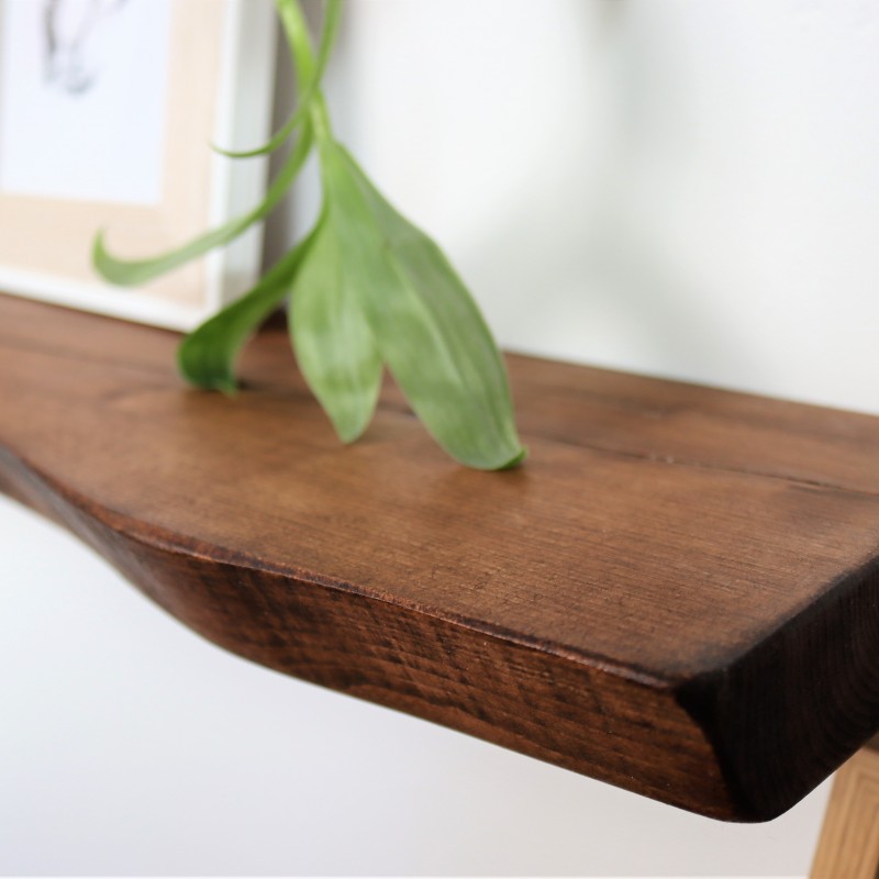 Live Edge Floating Shelf 6x2 – Handmade wooden floating shelf with a live edge, crafted in the UK