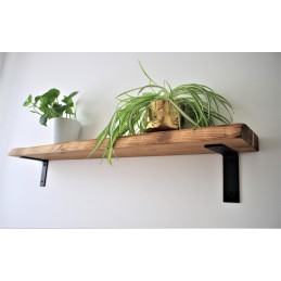Live Edge Shelf with Industrial Brackets 6x2