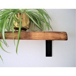 Live Edge Shelf with Industrial Brackets 6x2