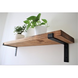 Flat wooden shelf 9x2 with scaffolding brackets