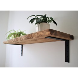 Live edge wooden shelf 12x1.5 with industrial brackets