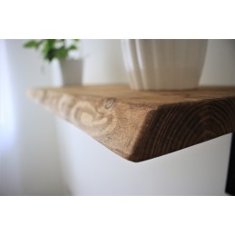 Live edge wooden shelf 12x2 with industrial brackets