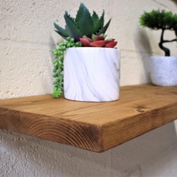 Flat Floating Shelf 12x1.5 – Handmade wooden floating shelf with a durable wax finish, crafted in the UK