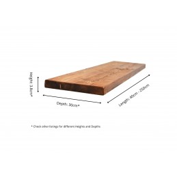 Flat Floating Shelf 12x2 – Handmade rustic wooden floating shelf with a durable wax finish, crafted in the UK