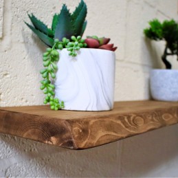 Live Edge Floating Shelf 9x1.5 – Handmade rustic wooden floating shelf with a natural live edge design, crafted in the UK