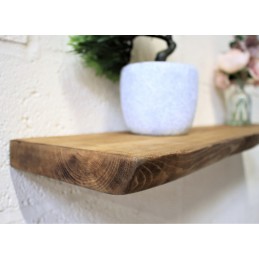 Live Edge Floating Shelf 9x1.5 – Handmade rustic wooden floating shelf with a natural live edge design, crafted in the UK