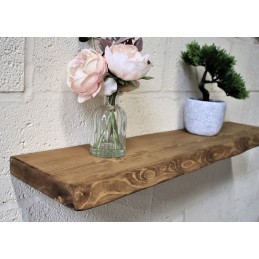 Live Edge Floating Shelf 9x1.5 – Handmade rustic wooden floating shelf with a natural live edge design, crafted in the UK