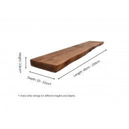 Live Edge Floating Shelf 9x2 – Handmade rustic wooden floating shelf with a natural live edge design, crafted in the UK