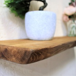 Live Edge Floating Shelf 9x2 – Handmade rustic wooden floating shelf with a natural live edge design, crafted in the UK