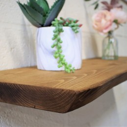 Live Edge Floating Shelf 12x1.5 – Handmade rustic wooden floating shelf with a natural live edge design, crafted in the UK
