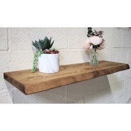 Live Edge Floating Shelf 12x1.5 – Handmade rustic wooden floating shelf with a natural live edge design, crafted in the UK