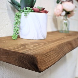 Live Edge Floating Shelf 12x2 – Handmade rustic wooden floating shelf with a natural live edge design, crafted in the UK