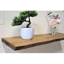 Live Edge Floating Shelf 12x2 – Handmade rustic wooden floating shelf with a natural live edge design, crafted in the UK
